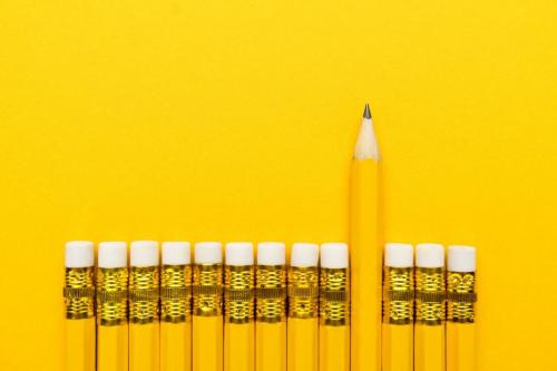 Yellow Pencil Leadership Concept